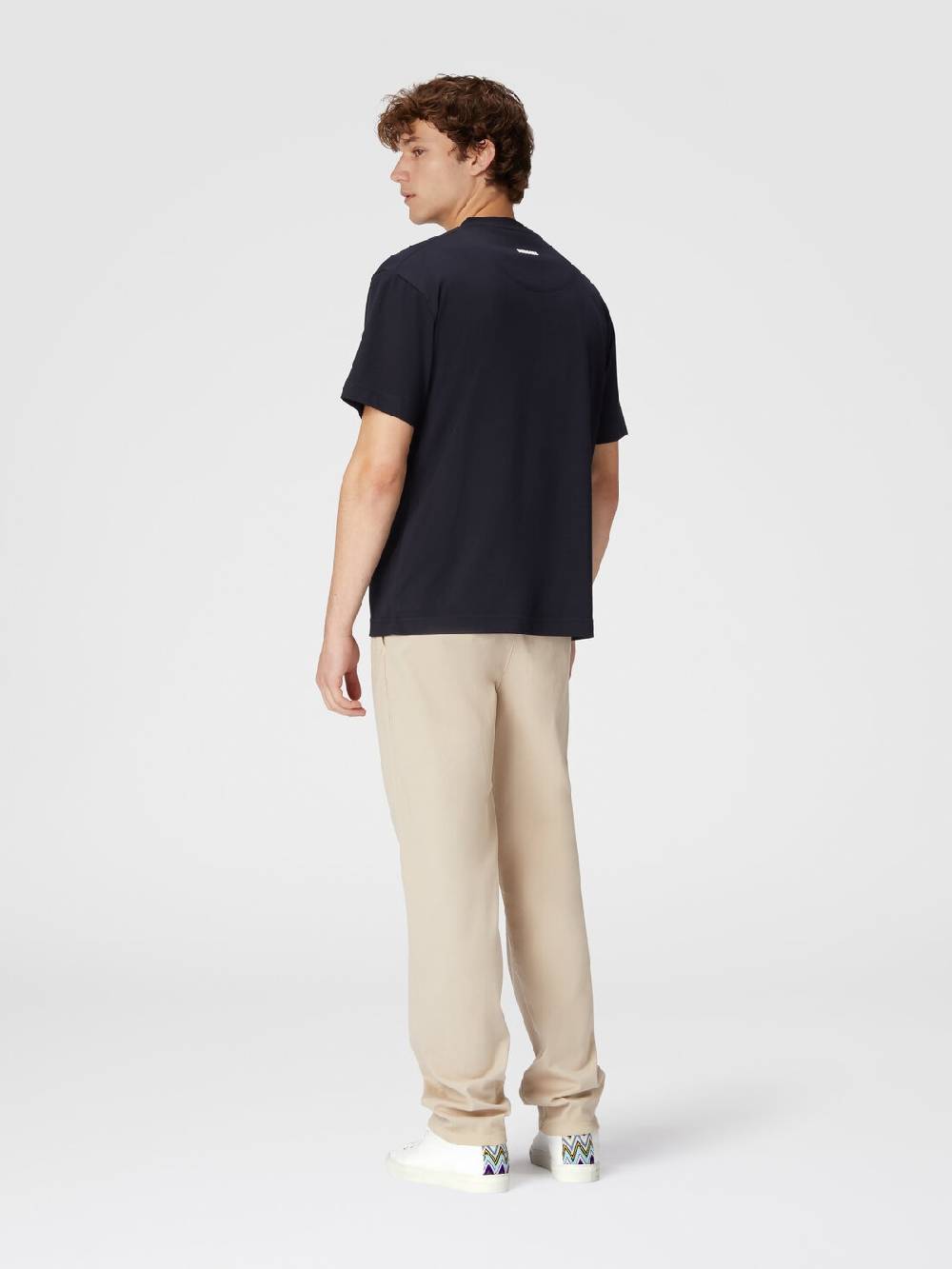 M Missoni T-shirt in jersey di cotone con ricamo zig zag Online