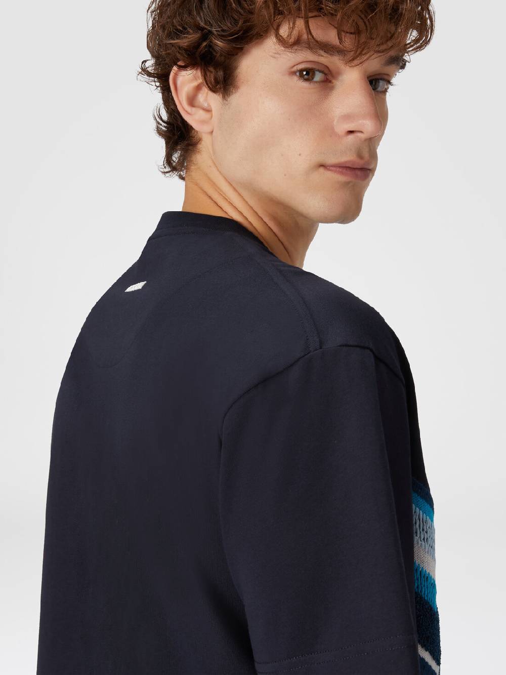 M Missoni T-shirt in jersey di cotone con ricamo zig zag Online
