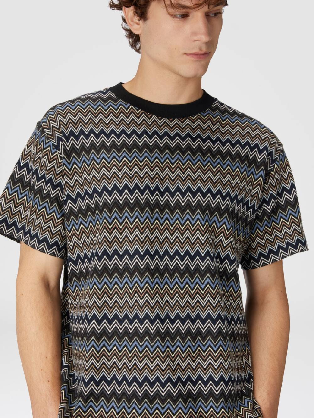 M Missoni T-shirt con motivo zig zag e logo posteriore Outlet