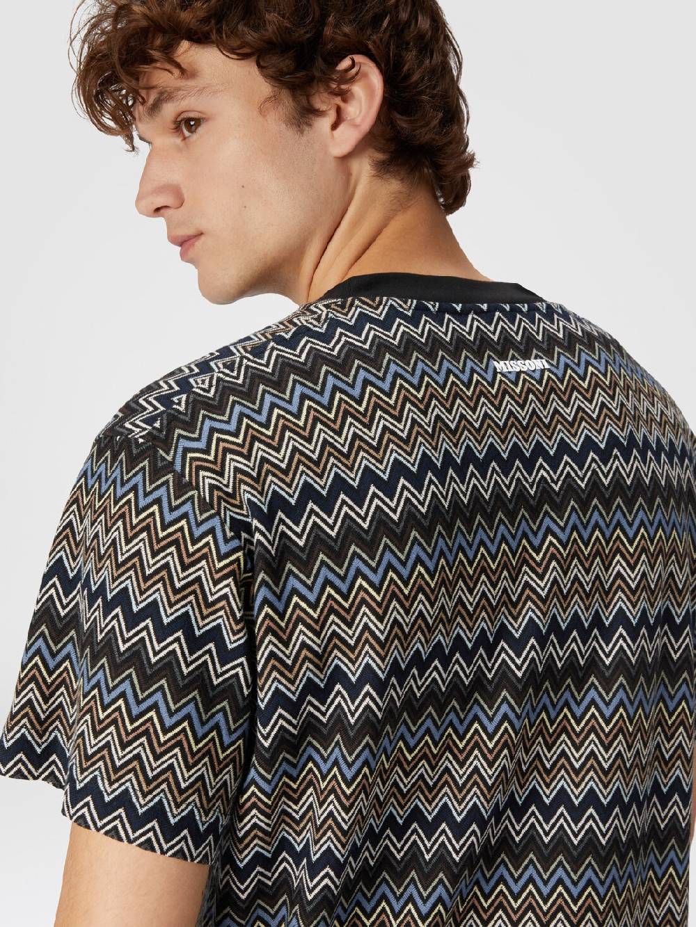 M Missoni T-shirt con motivo zig zag e logo posteriore Outlet