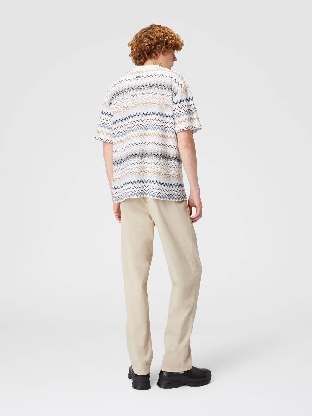 M Missoni T-shirt con motivo zig zag e logo posteriore In Vendita