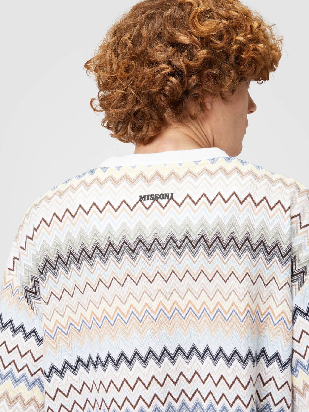 M Missoni T-shirt con motivo zig zag e logo posteriore In Vendita