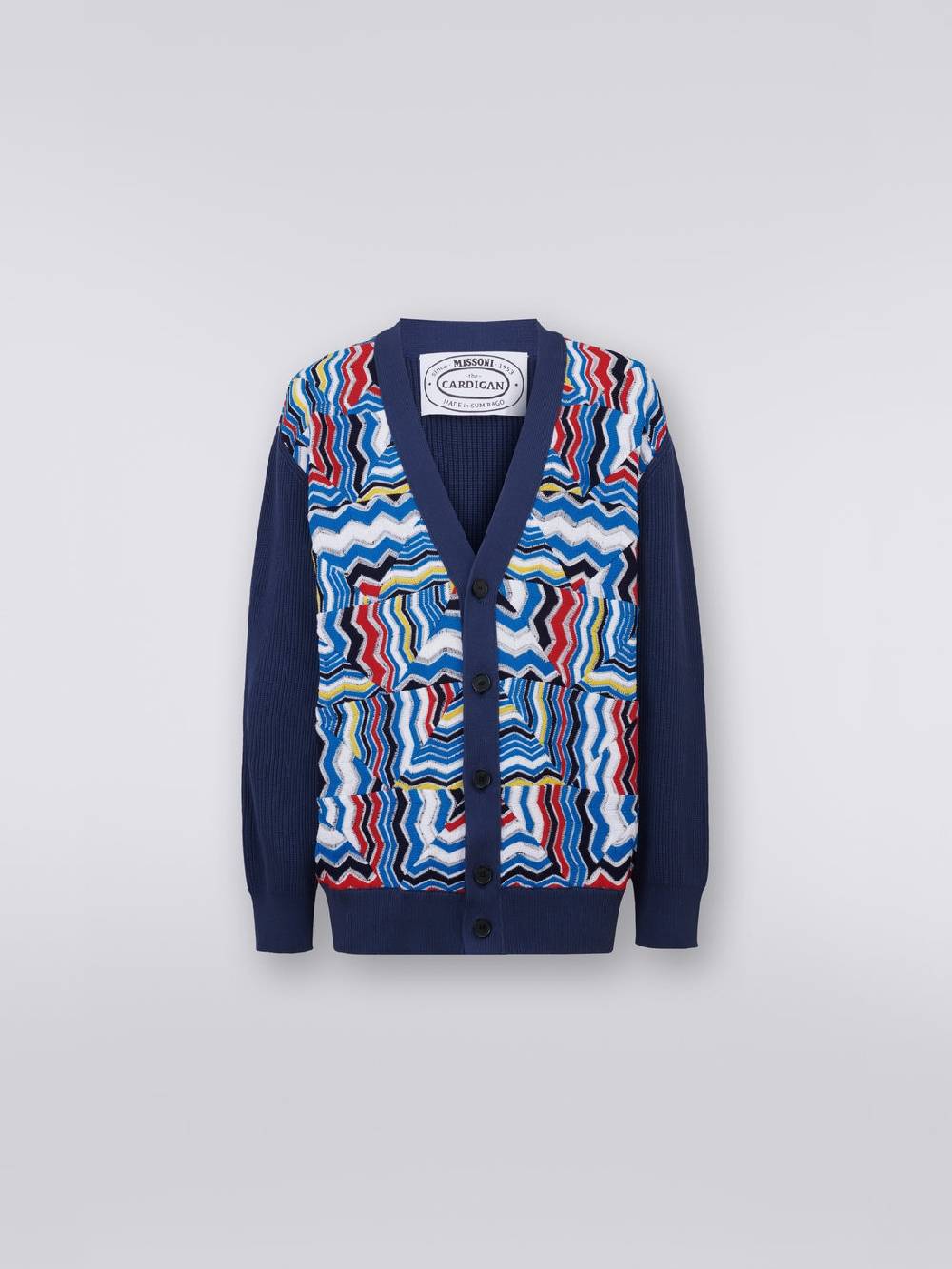 M Missoni Cardigan oversize in misto viscosa con inserti patchwork Offerte
