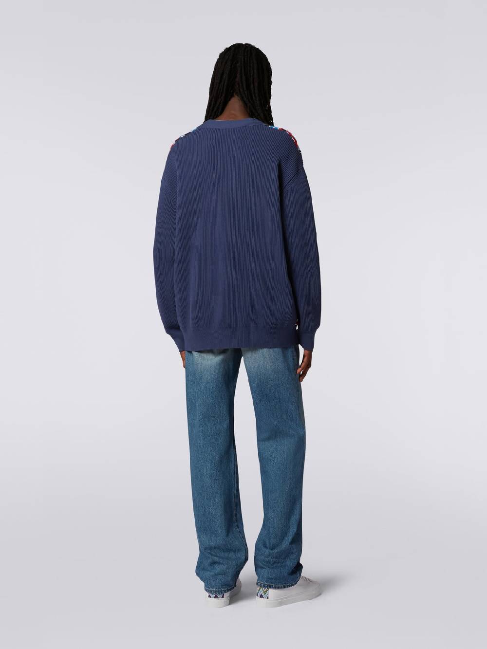 M Missoni Cardigan oversize in misto viscosa con inserti patchwork Offerte