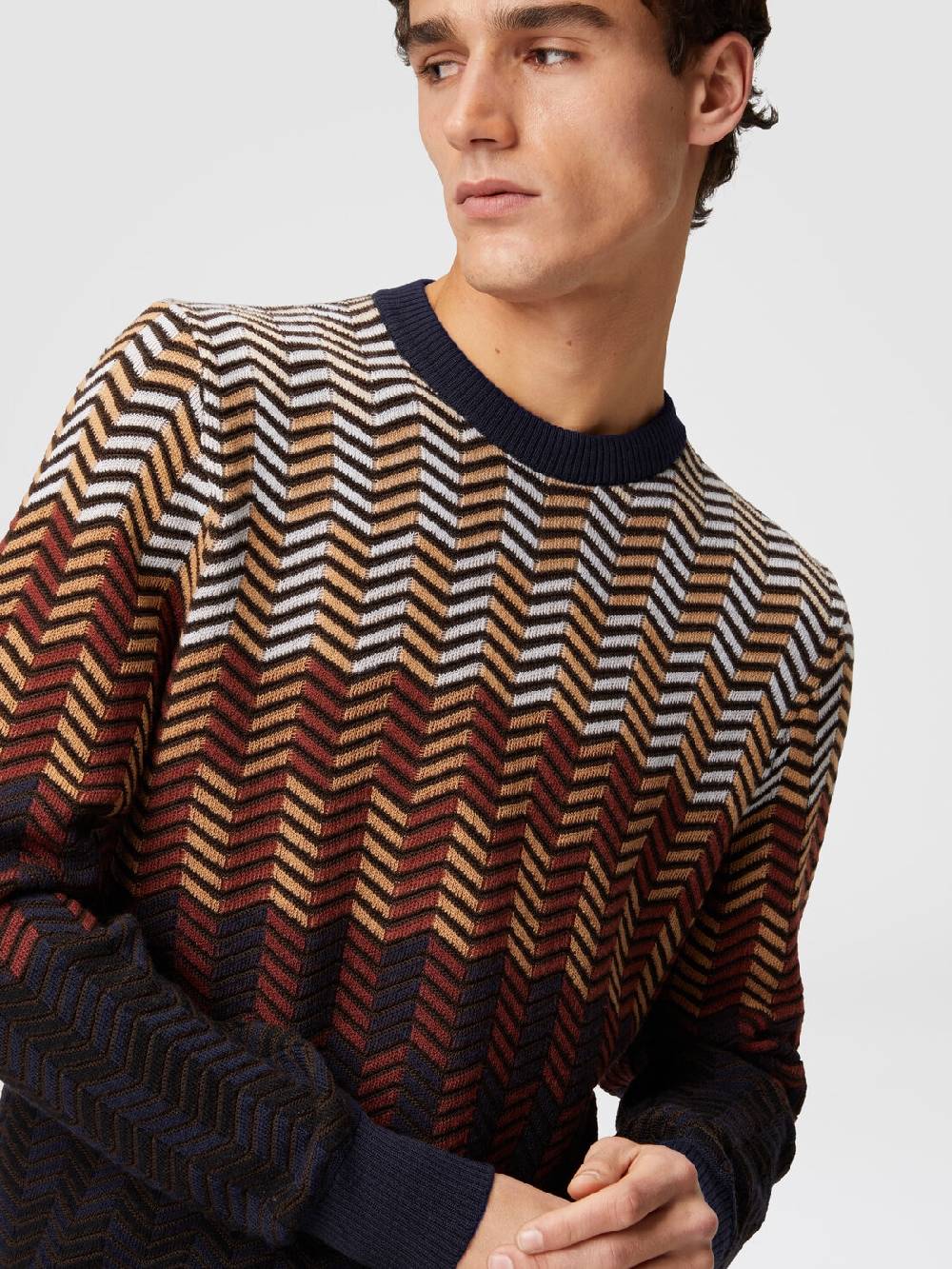 M Missoni Pullover girocollo in lana vergine zig zag Hotsell
