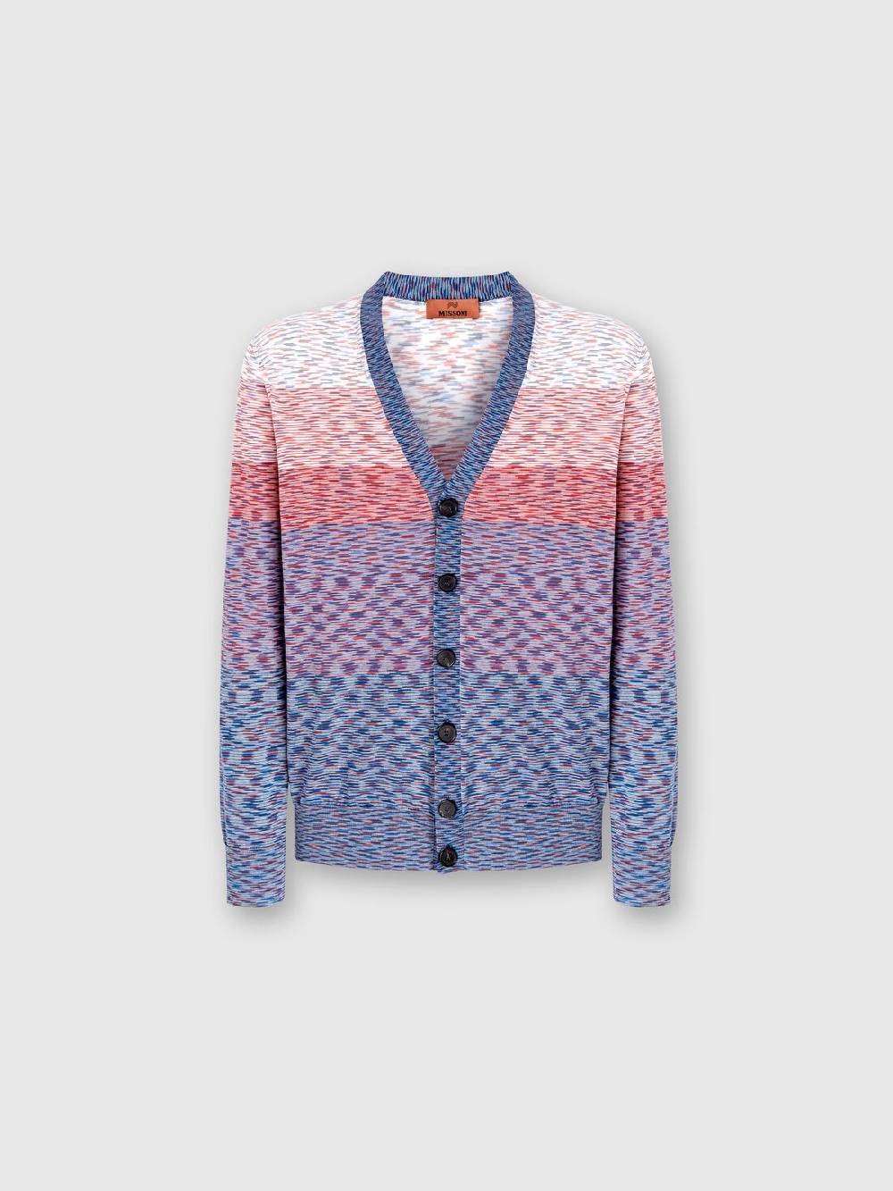 M Missoni Cardigan in maglia di cotone fiammato dégradé Vendita Economica