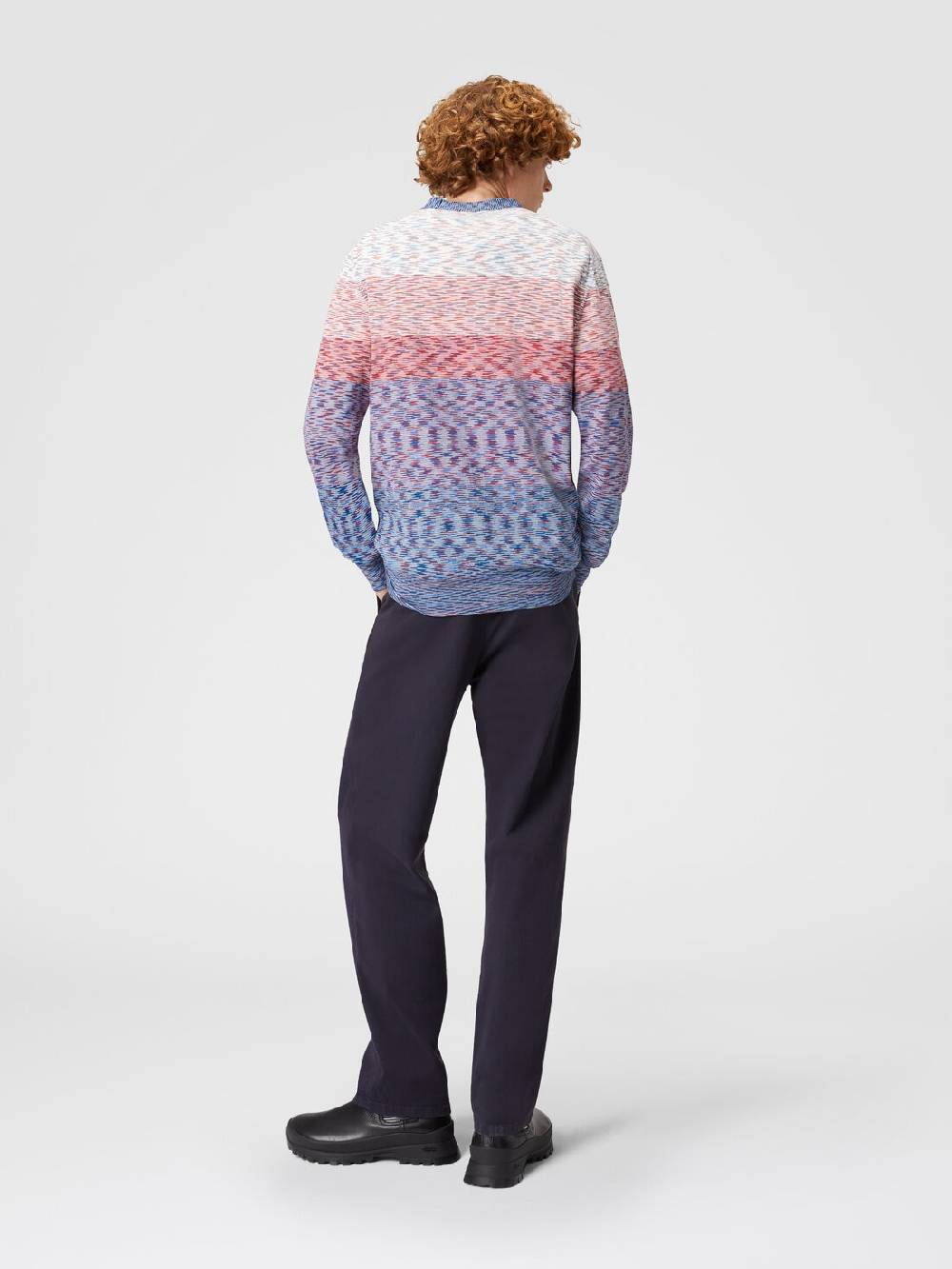 M Missoni Cardigan in maglia di cotone fiammato dégradé Vendita Economica