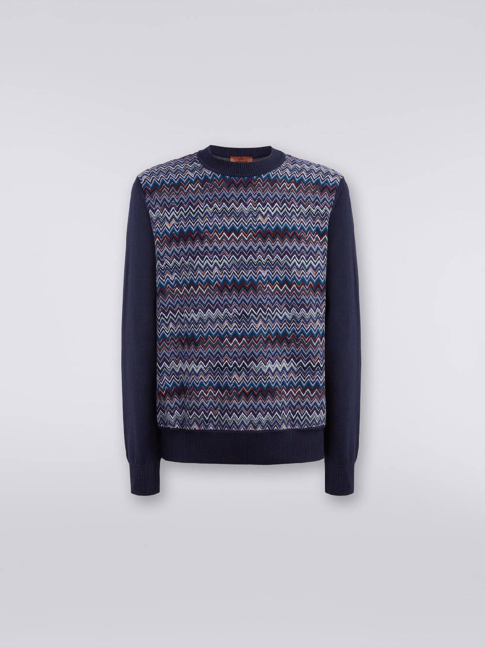 M Missoni Pullover girocollo in cotone, seta e viscosa chevron Vendite Flash