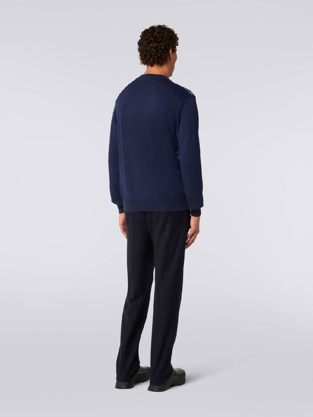 M Missoni Pullover girocollo in cotone, seta e viscosa chevron Vendite Flash
