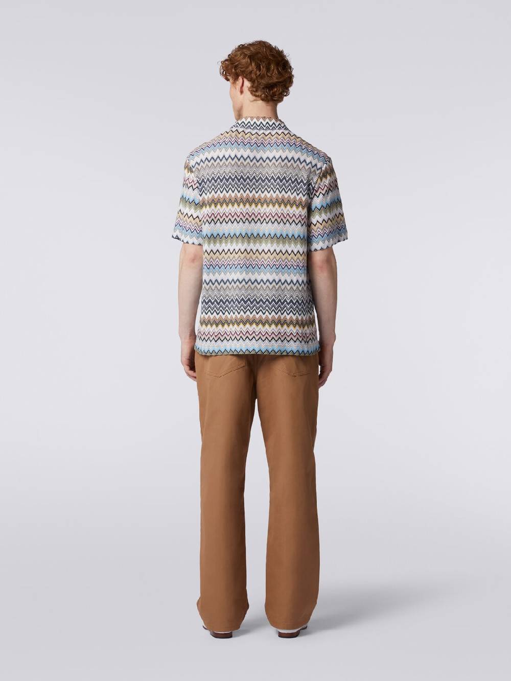 M Missoni Camicia a maniche corte modello bowling in cotone zig zag Negozio