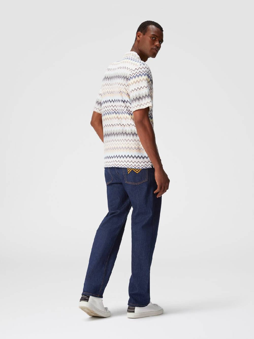M Missoni Camicia taglio bowling in cotone zig zag In Saldo