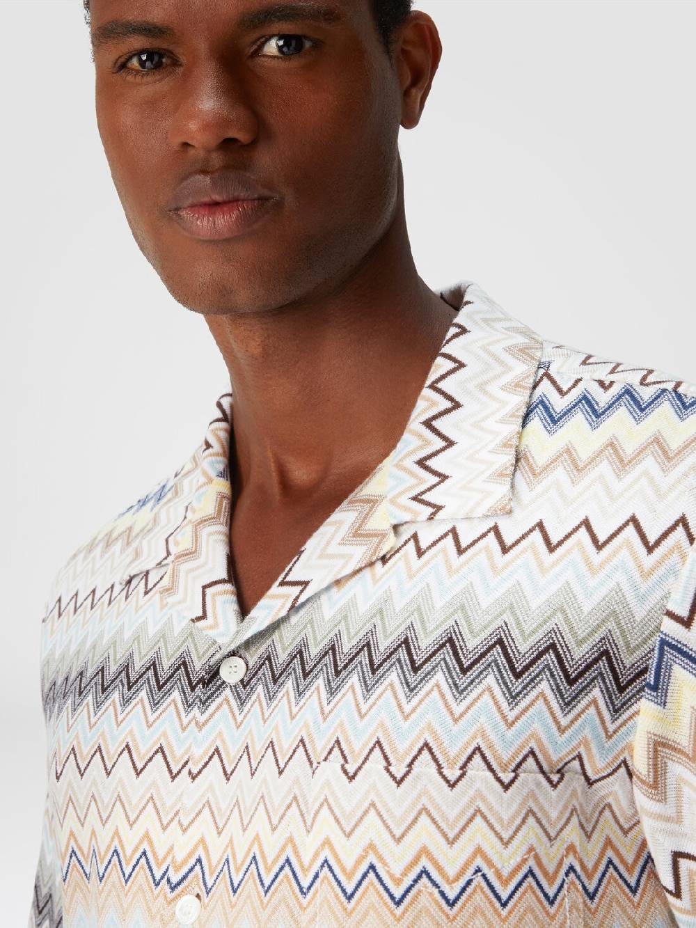 M Missoni Camicia taglio bowling in cotone zig zag In Saldo