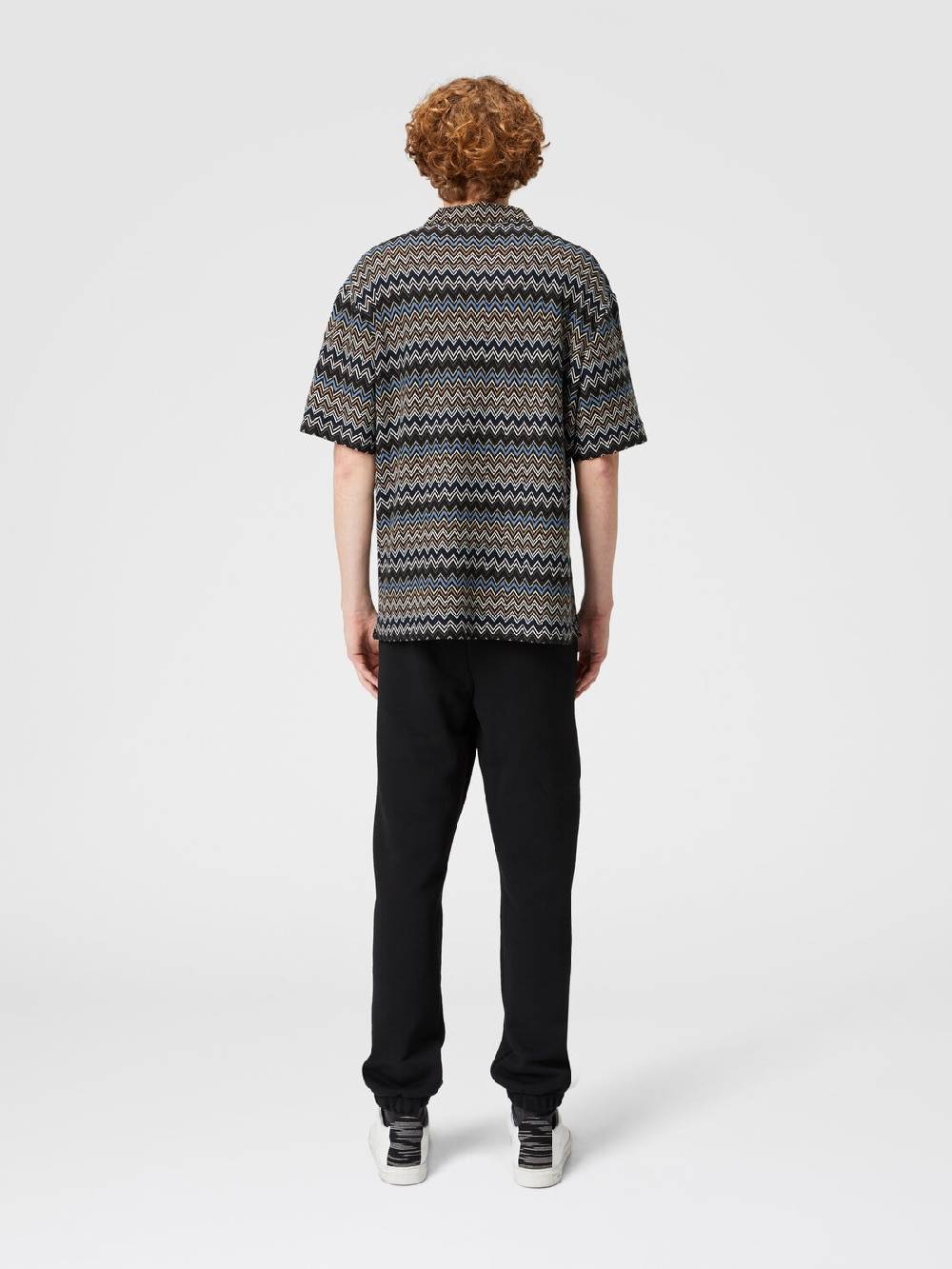 M Missoni Camicia taglio bowling in cotone zig zag Nuova