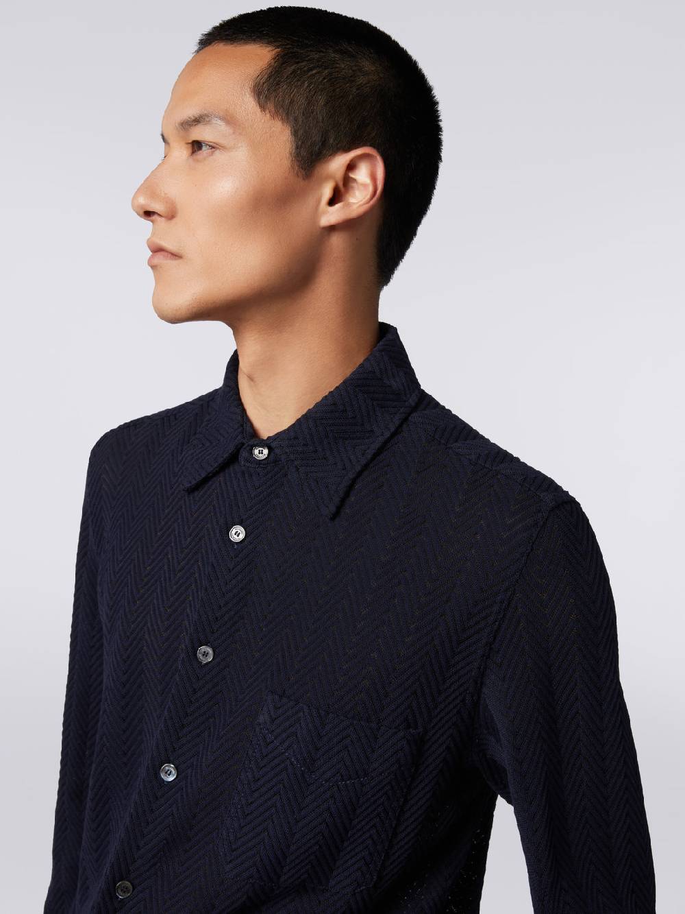 M Missoni Camicia in cotone e viscosa chevron Sconto di tempo limitato