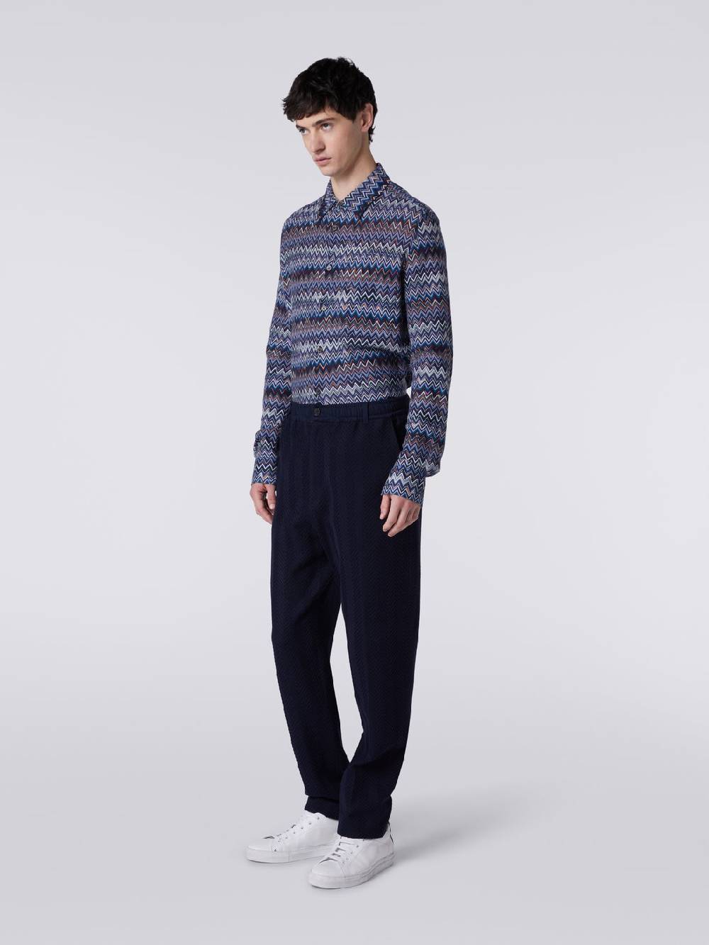 M Missoni Pantaloni classici in cotone e viscosa zig zag Offerta esclusiva