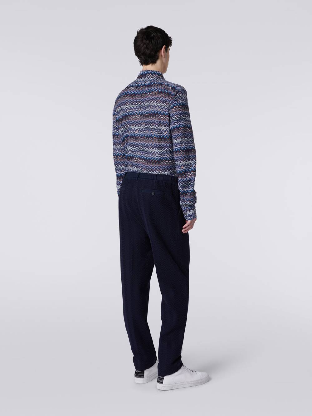 M Missoni Pantaloni classici in cotone e viscosa zig zag Offerta esclusiva