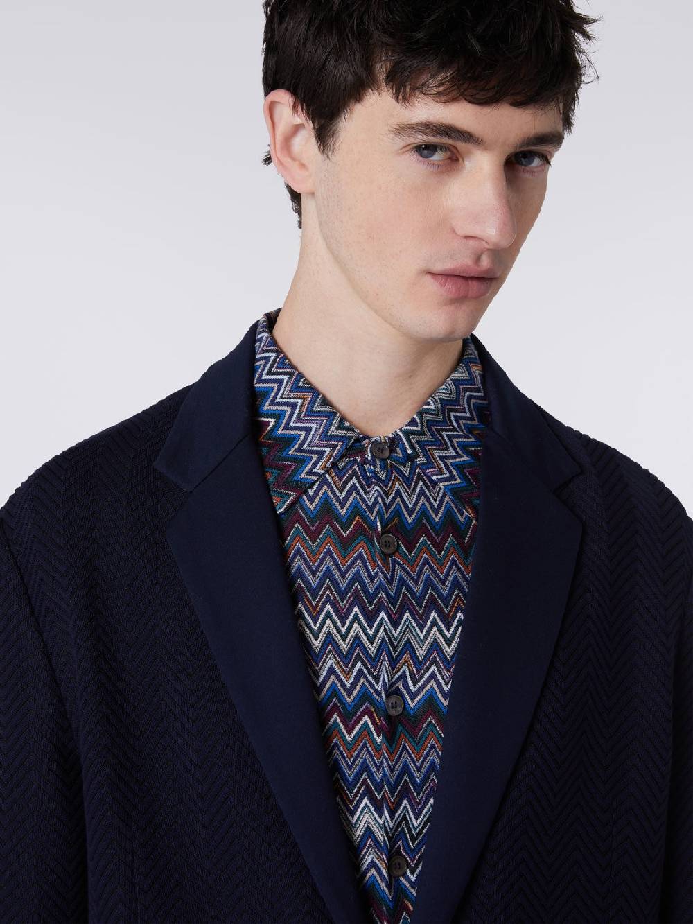 M Missoni Giacca in cotone e viscosa chevron Offerta natalizia