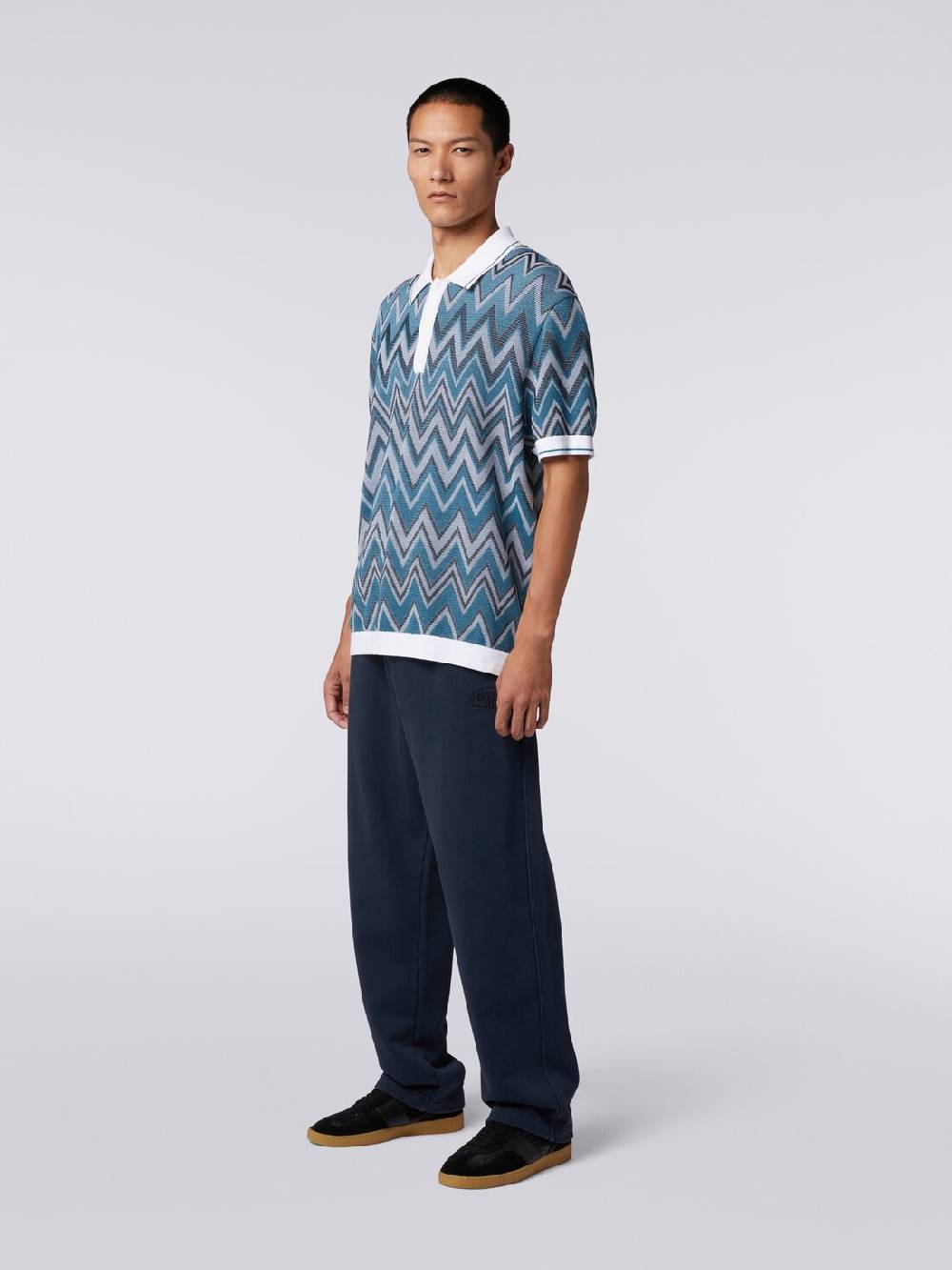 M Missoni Polo in maglia zig zag con dettagli tinta unita Offerta Anniversario