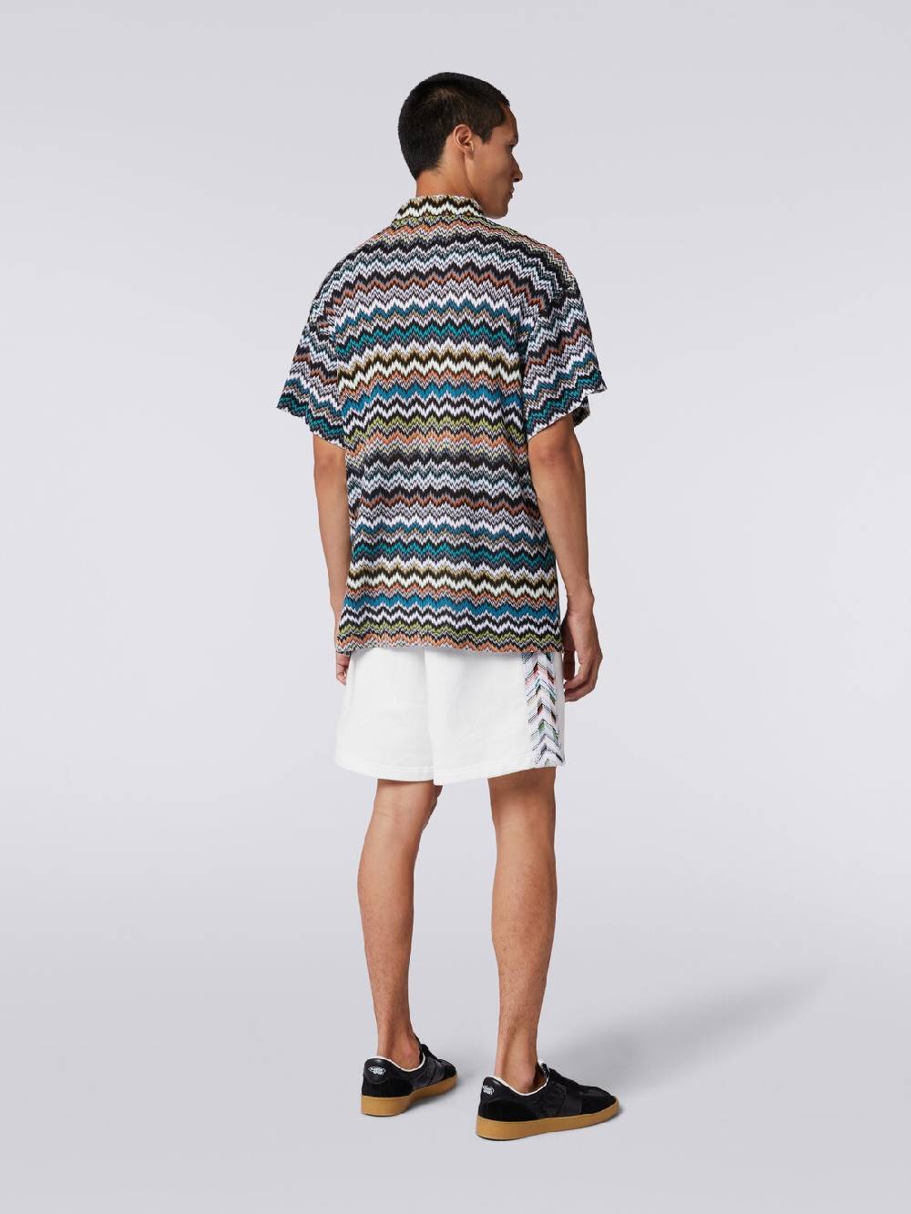 M Missoni Polo in maglia di viscosa e cotone zig zag Vendita calda