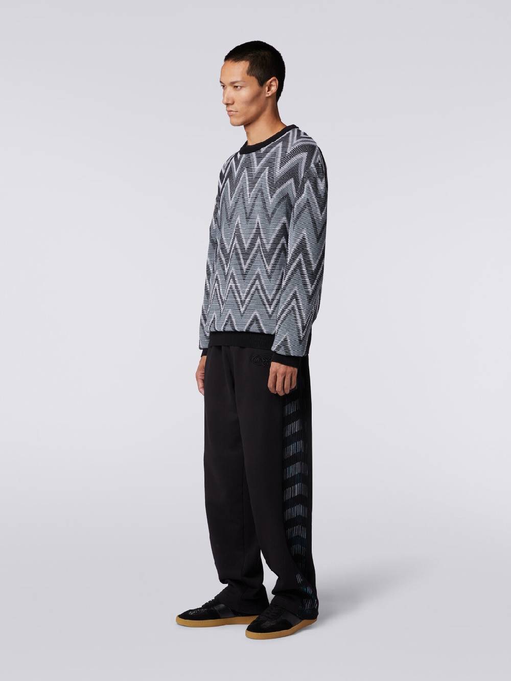M Missoni Pullover girocollo in cotone zig zag Latest fashion