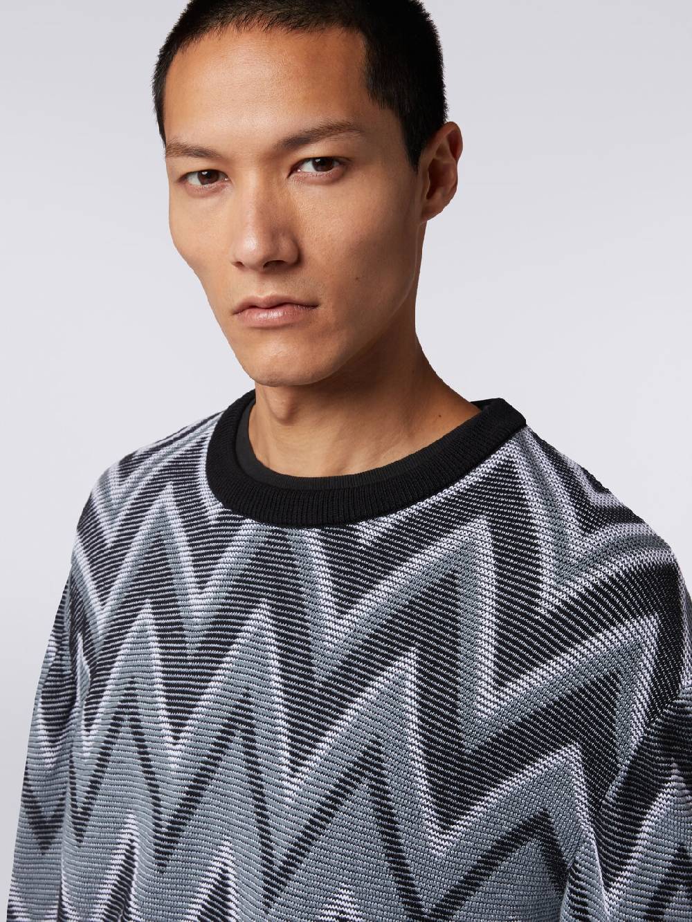 M Missoni Pullover girocollo in cotone zig zag Latest fashion