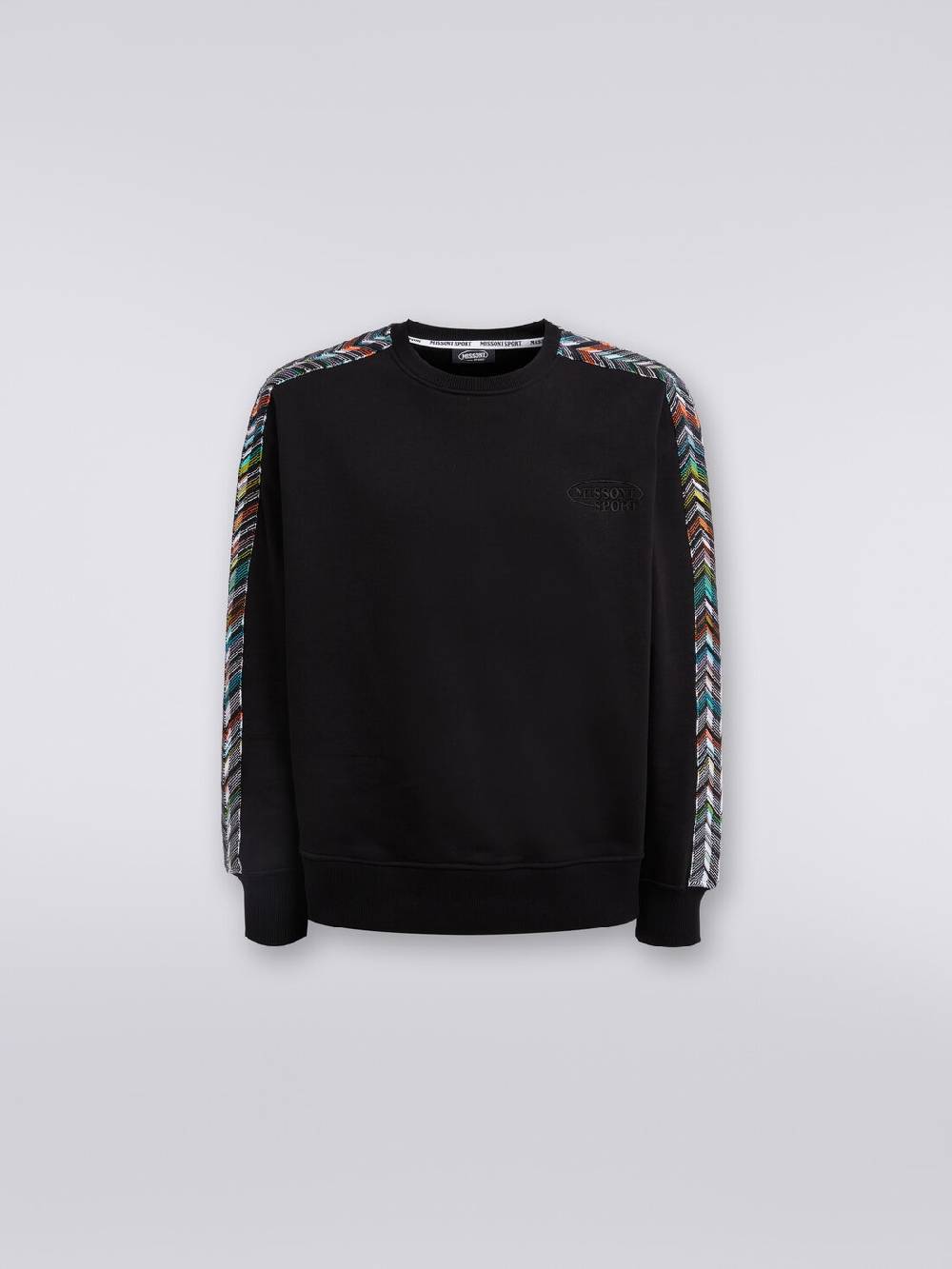 M Missoni Felpa girocollo in cotone con dettagli in maglia zig zag Lightning offer