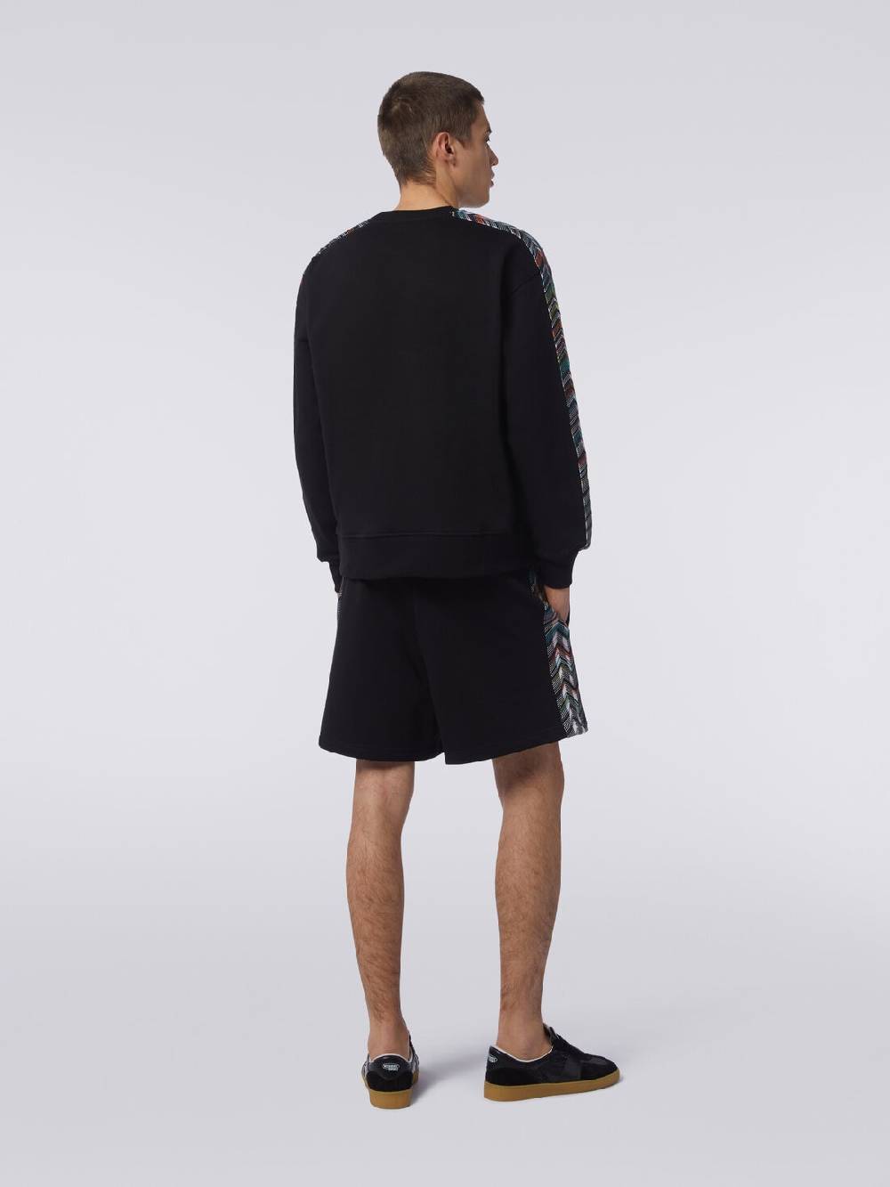 M Missoni Felpa girocollo in cotone con dettagli in maglia zig zag Lightning offer