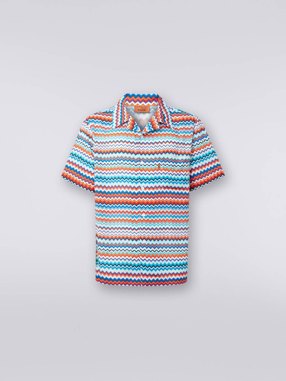 M Missoni Camicia a maniche corte modello bowling in viscosa zig zag Comprane uno, ottenene uno gratis