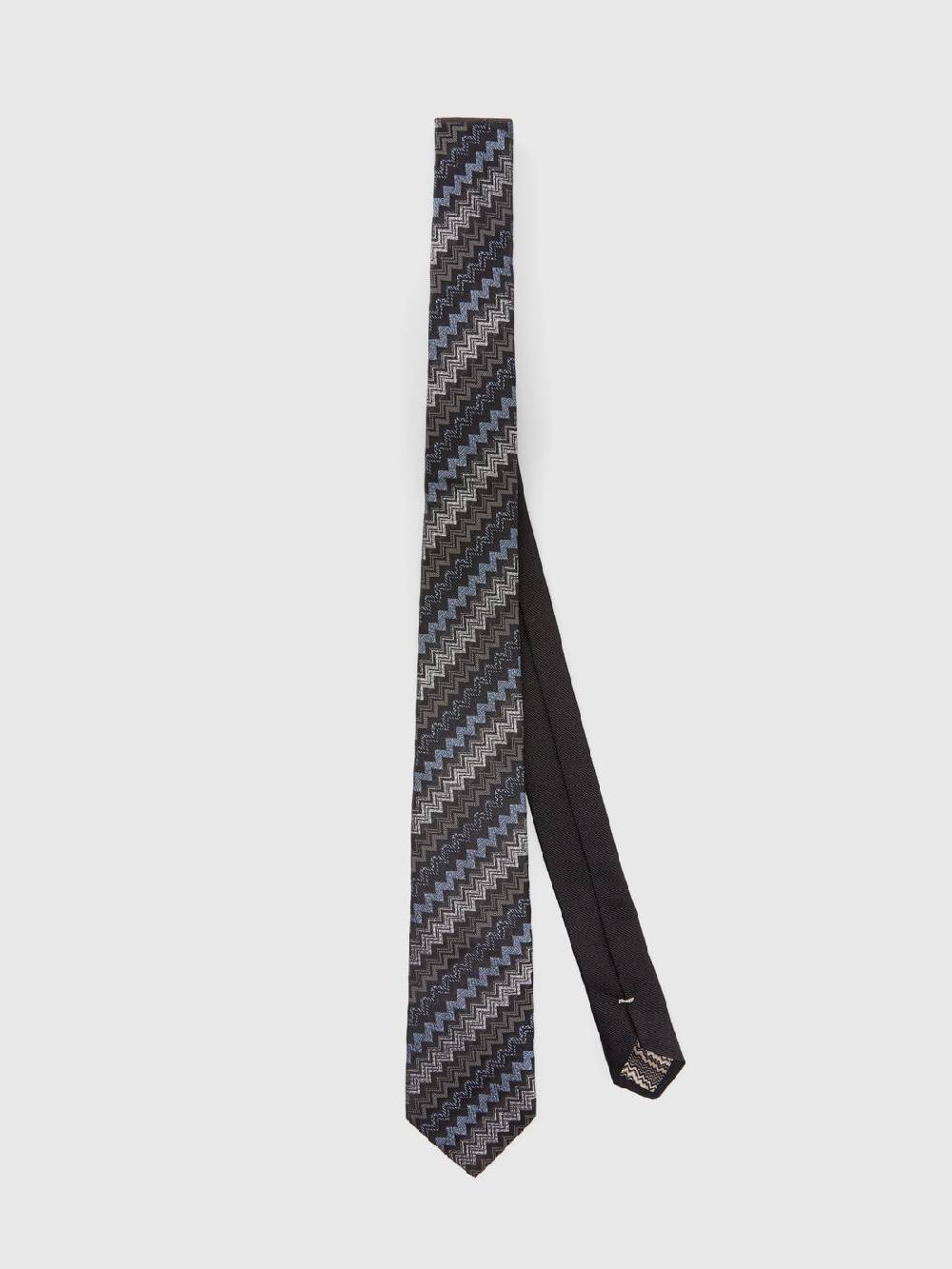 M Missoni Cravatta in seta con motivo zig zag Offerte speciali