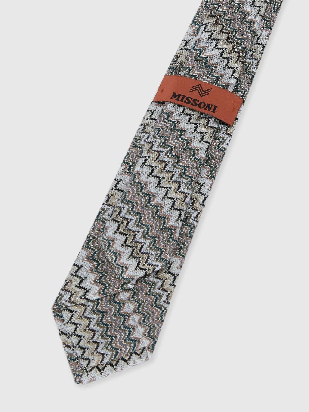 M Missoni Cravatta in viscosa e cotone zig zag Sconti VIP
