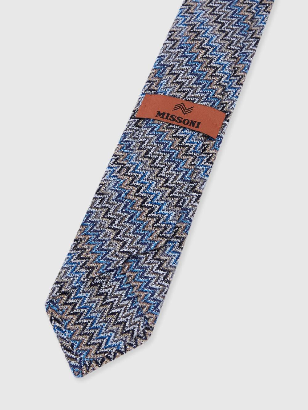 M Missoni Cravatta in viscosa e cotone zig zag Rilascio limitato
