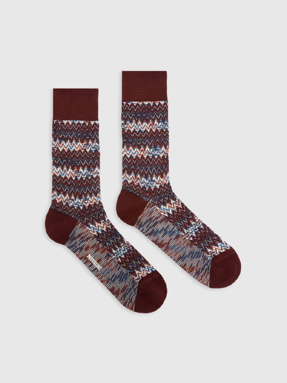 M Missoni Calzini corti in misto cotone chevron Ultimi due giorni