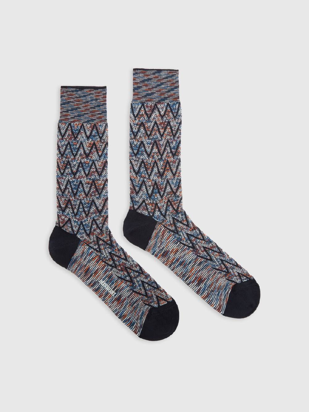 M Missoni Calzini corti in misto cotone zig zag Promozione temporanea