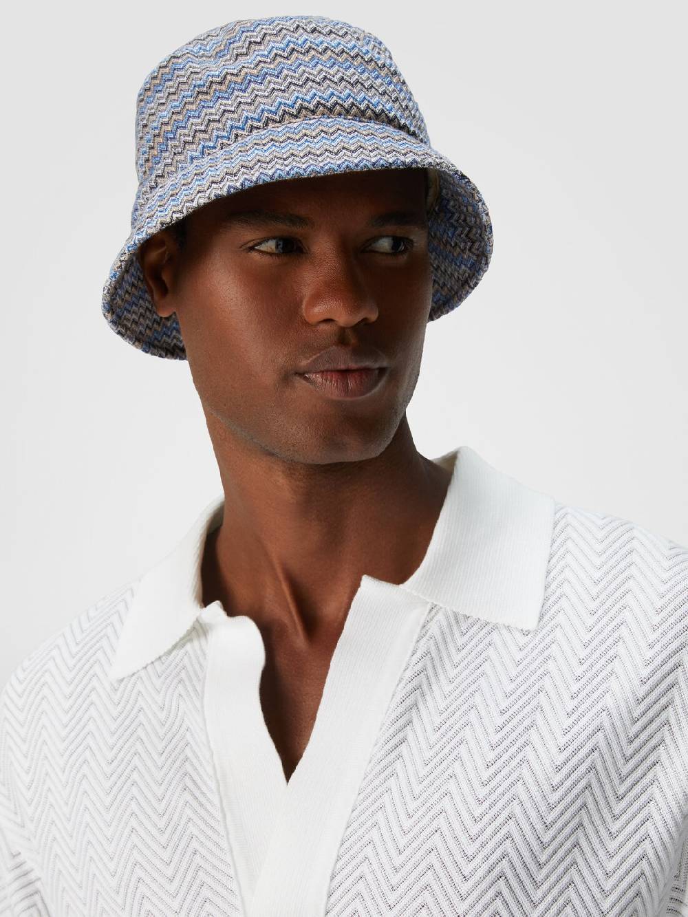 M Missoni Bucket hat in viscosa e cotone zig zag Offerta speciale della fabbrica