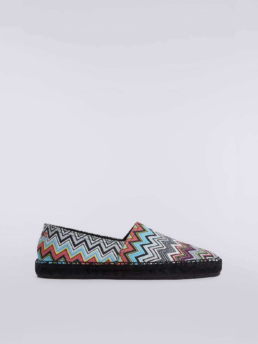 M Missoni Espadrilles flat in canvas stampato con scritta logo Trasporto libero internazionale