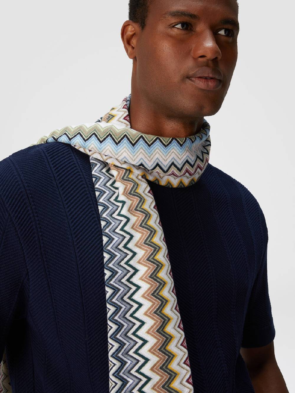 M Missoni Sciarpa in maglia di cotone chevron Duty-free