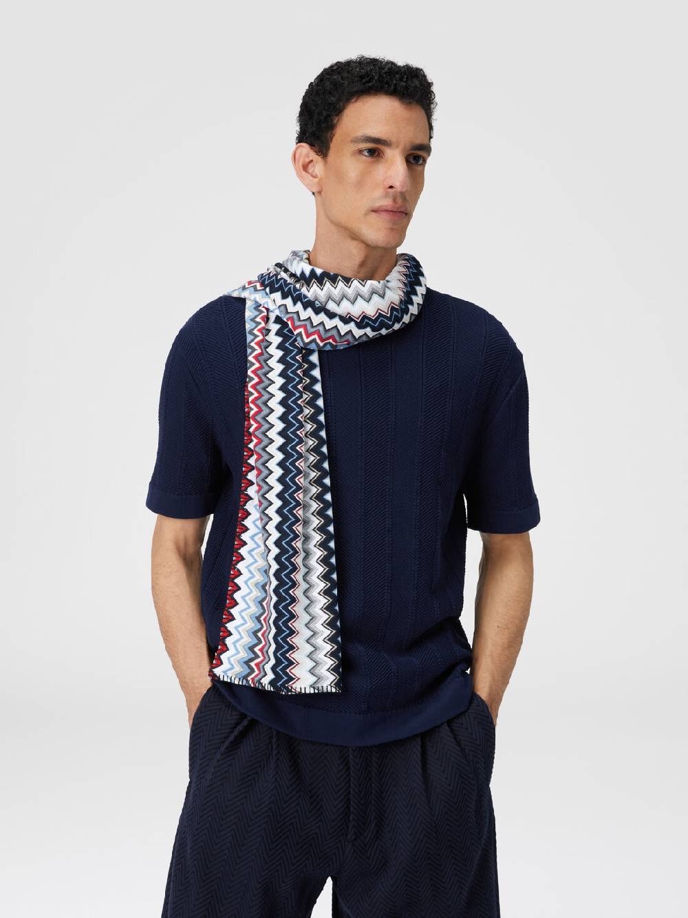 M Missoni Sciarpa in maglia di cotone chevron 50% di sconto per tempo limitato