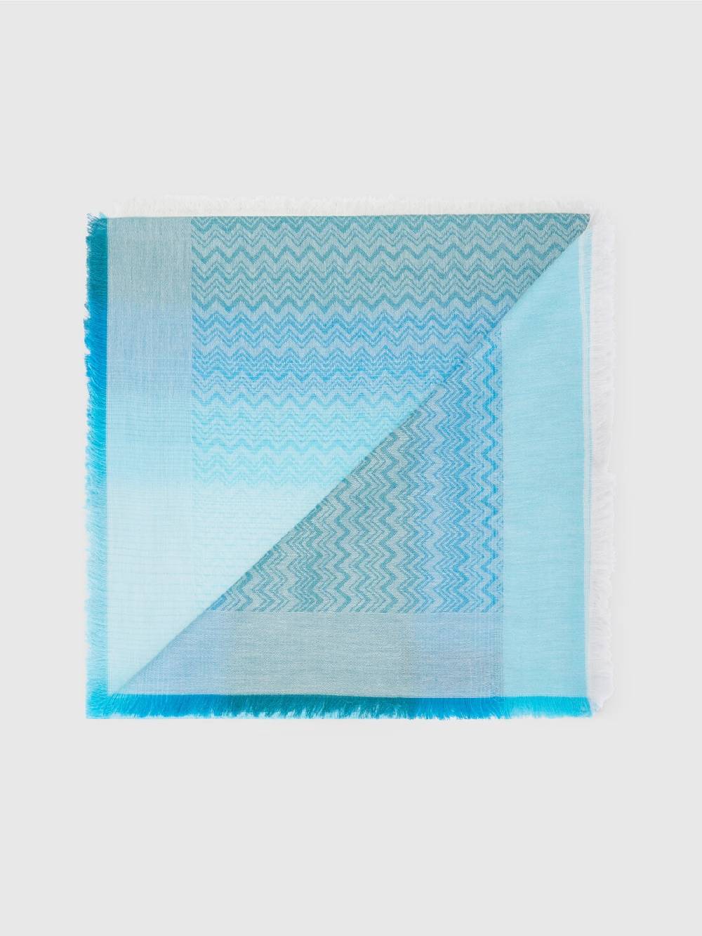 M Missoni Foulard in cotone con motivo zig zag e bordi sfrangiati Sconti questo mese
