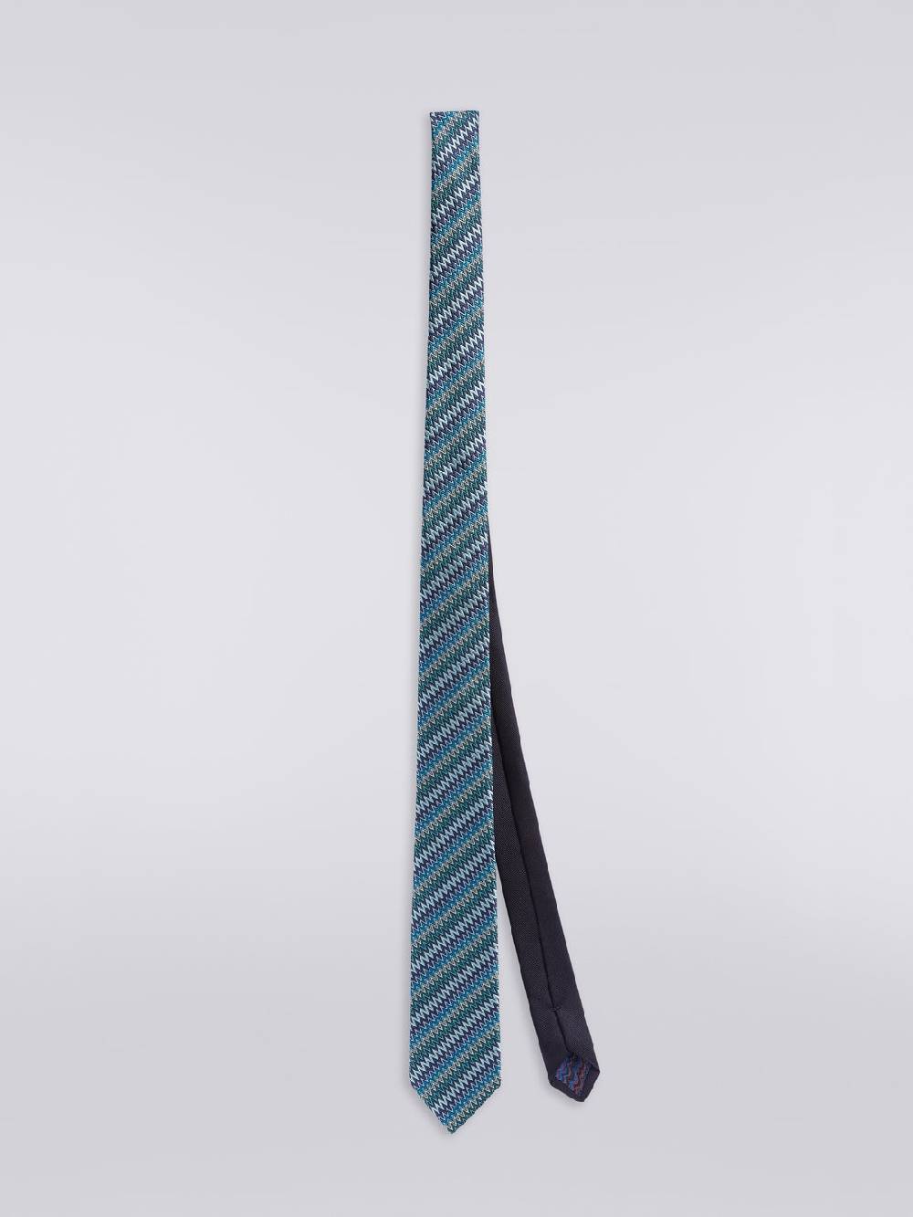 M Missoni Cravatta in seta zig zag Vendita