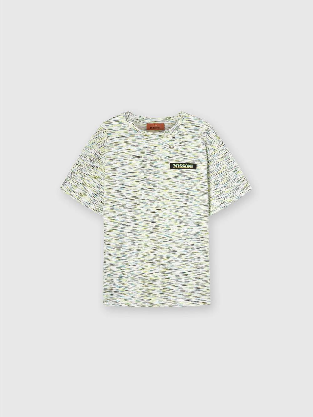 M Missoni T-shirt in cotone fiammato con scritta logo Soddisfazione Garantita