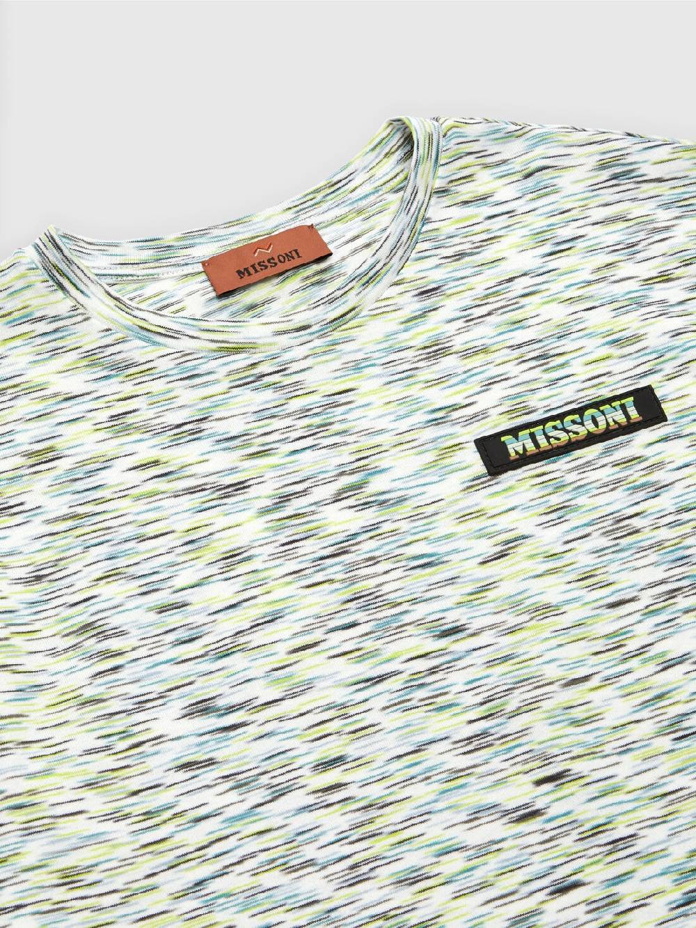 M Missoni T-shirt in cotone fiammato con scritta logo Soddisfazione Garantita