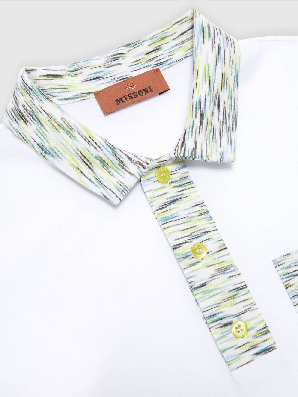 M Missoni Polo a maniche corte in cotone con inserti fiammati Qualità Garantita