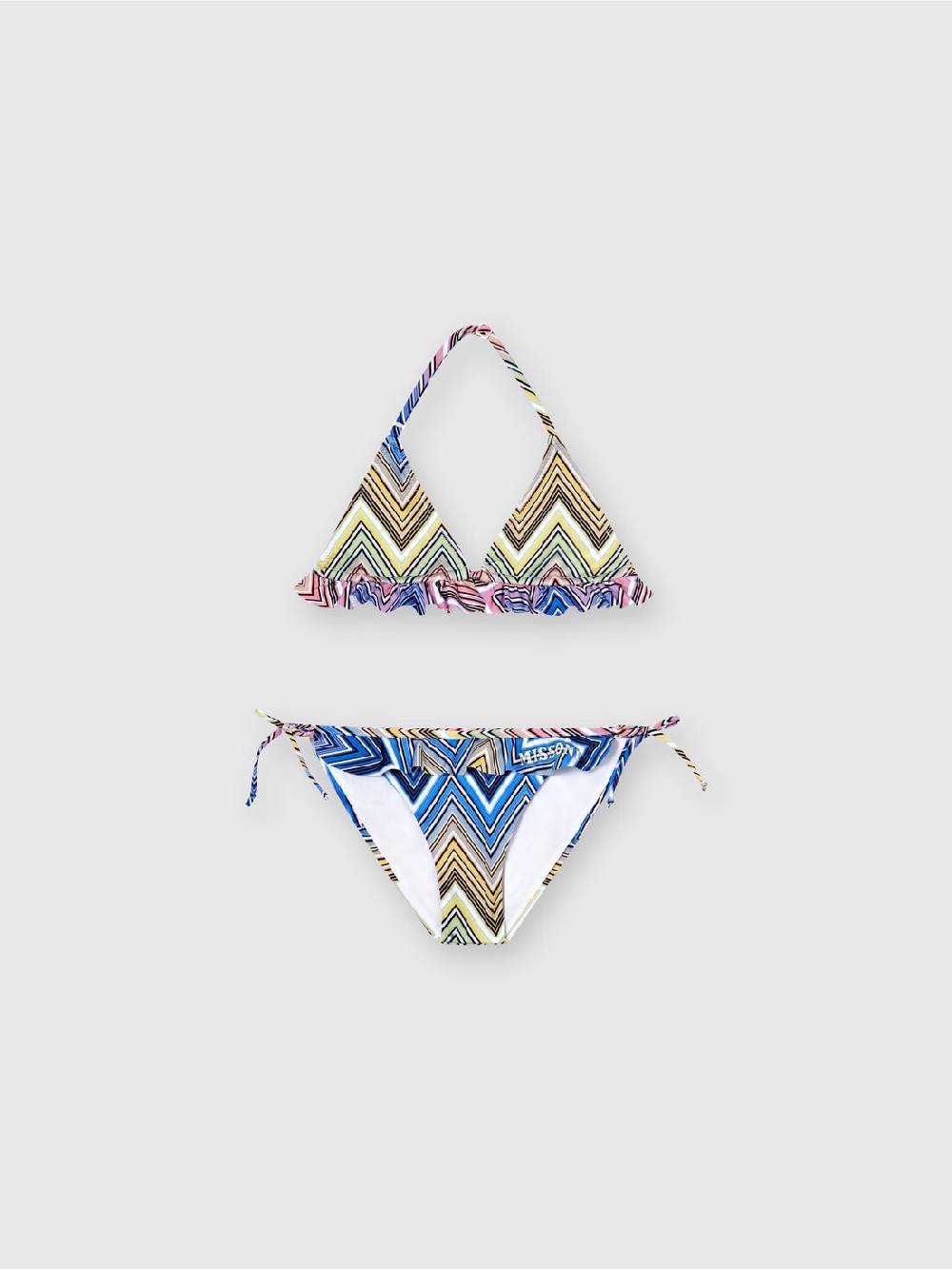 M Missoni Bikini chevron con volant e scritta logo Promozione Limitata