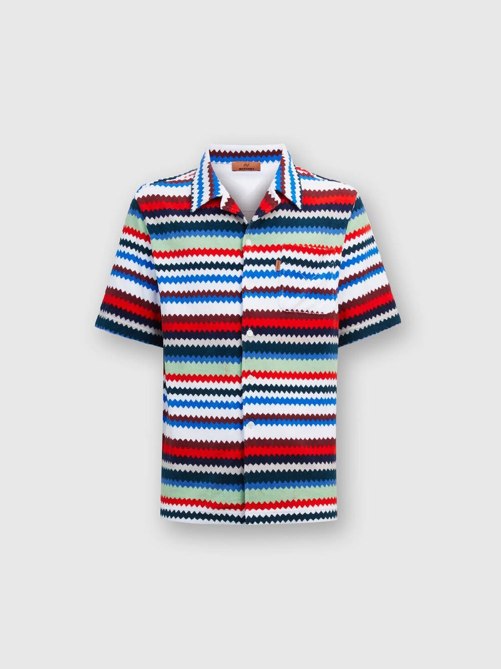 M Missoni Camicia a maniche corte modello bowling in spugna zig zag Sottocosto