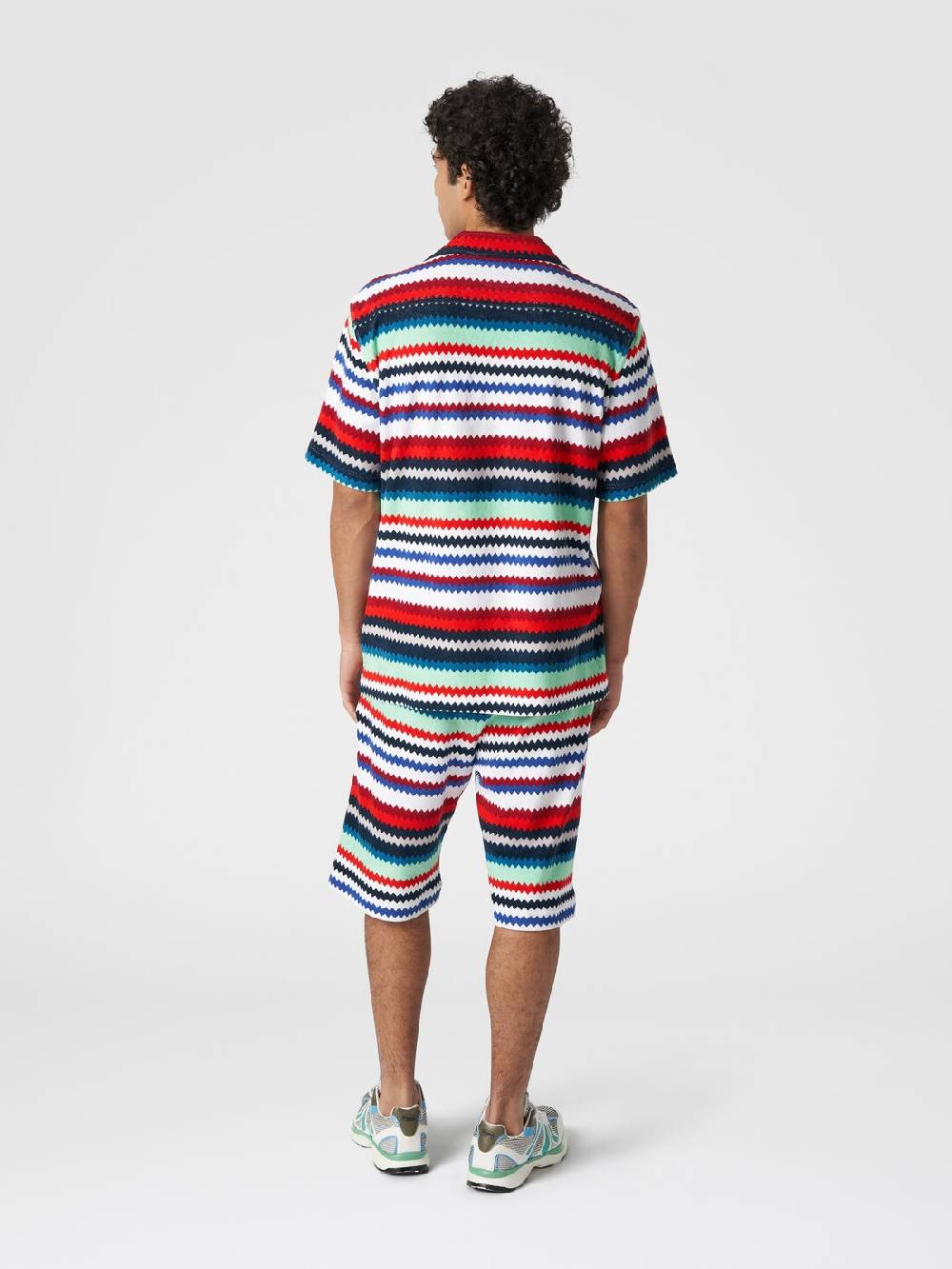 M Missoni Camicia a maniche corte modello bowling in spugna zig zag Sottocosto