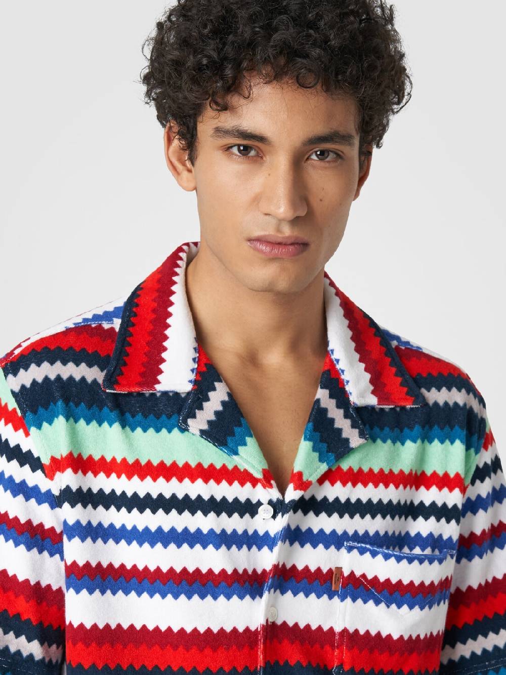 M Missoni Camicia a maniche corte modello bowling in spugna zig zag Sottocosto