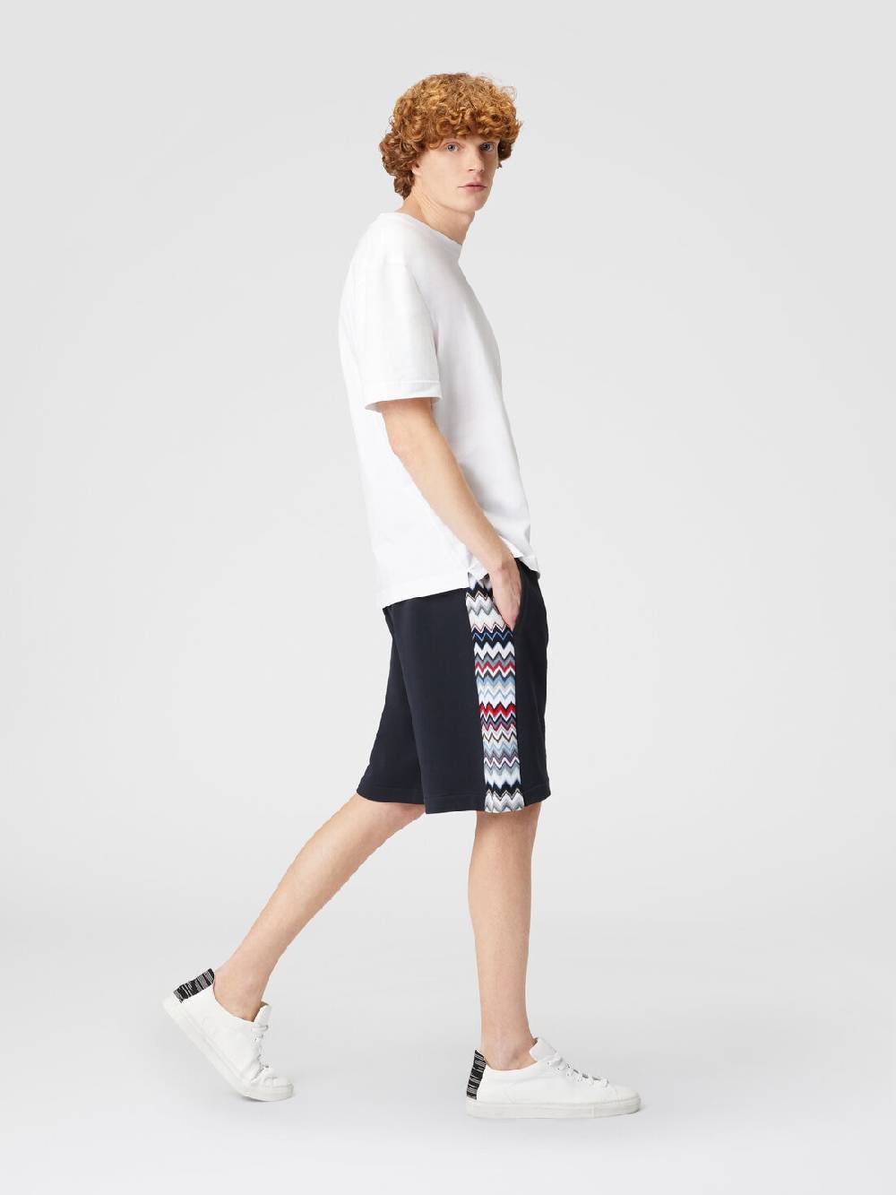 M Missoni Shorts in cotone con inserti chevron Novità