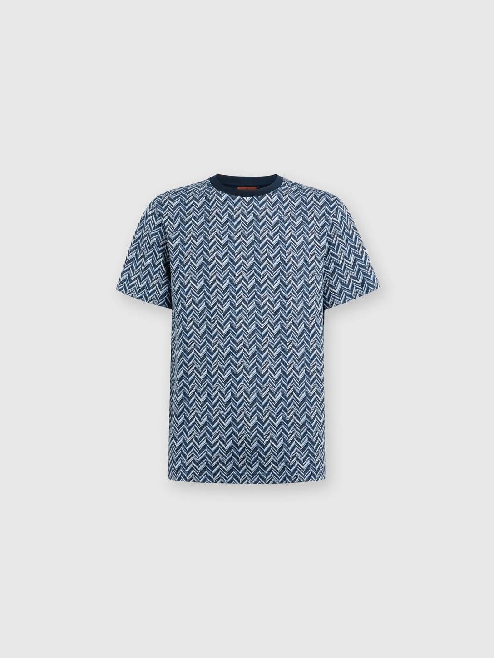 M Missoni T-shirt in jersey di cotone jacquard zig zag Presa