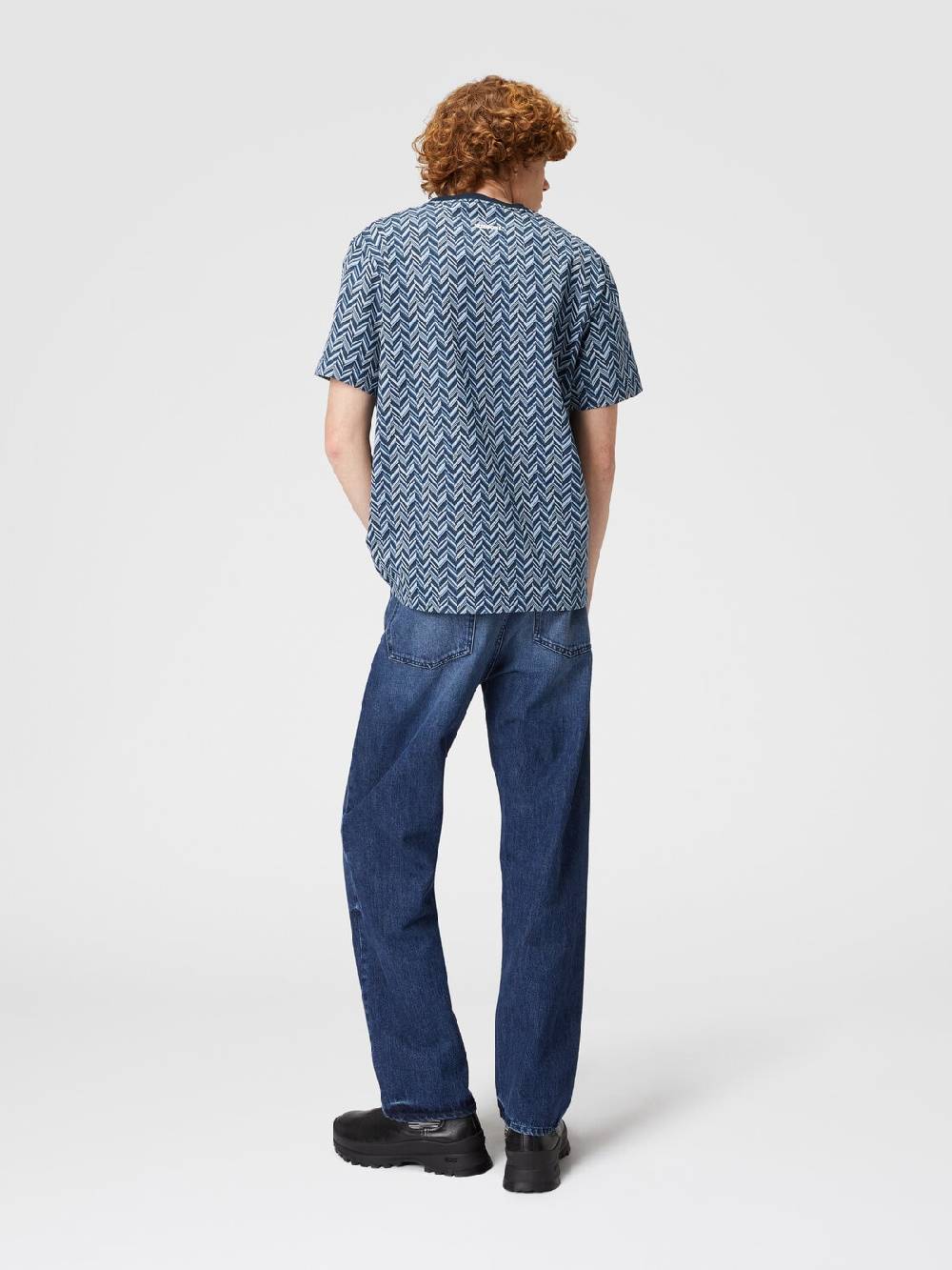 M Missoni T-shirt in jersey di cotone jacquard zig zag Presa