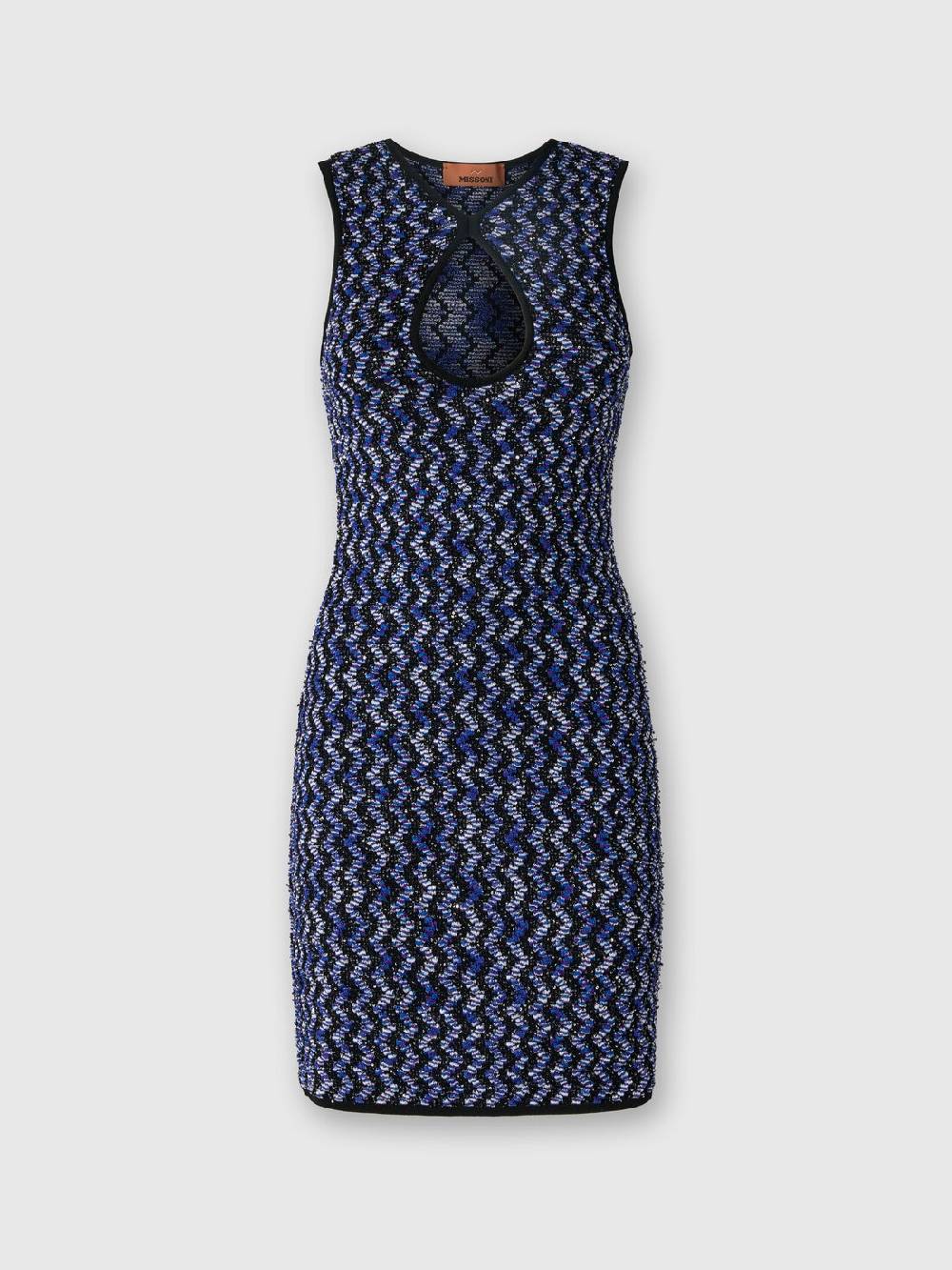 M Missoni Mini-abito senza maniche zig zag con paillettes Sconto